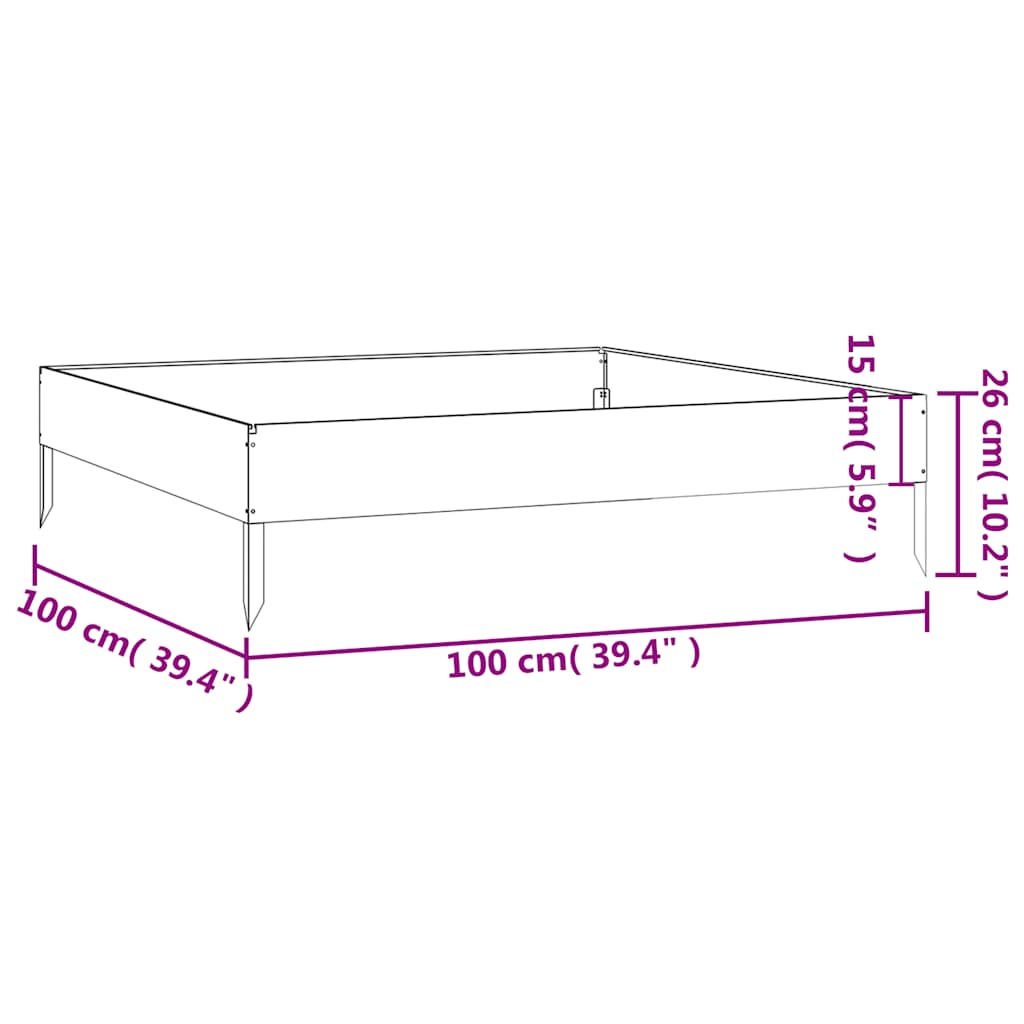 Planter Anthracite Steel Raised Garden Bed Outdoor Vegetable Flower Box Steel/Wh