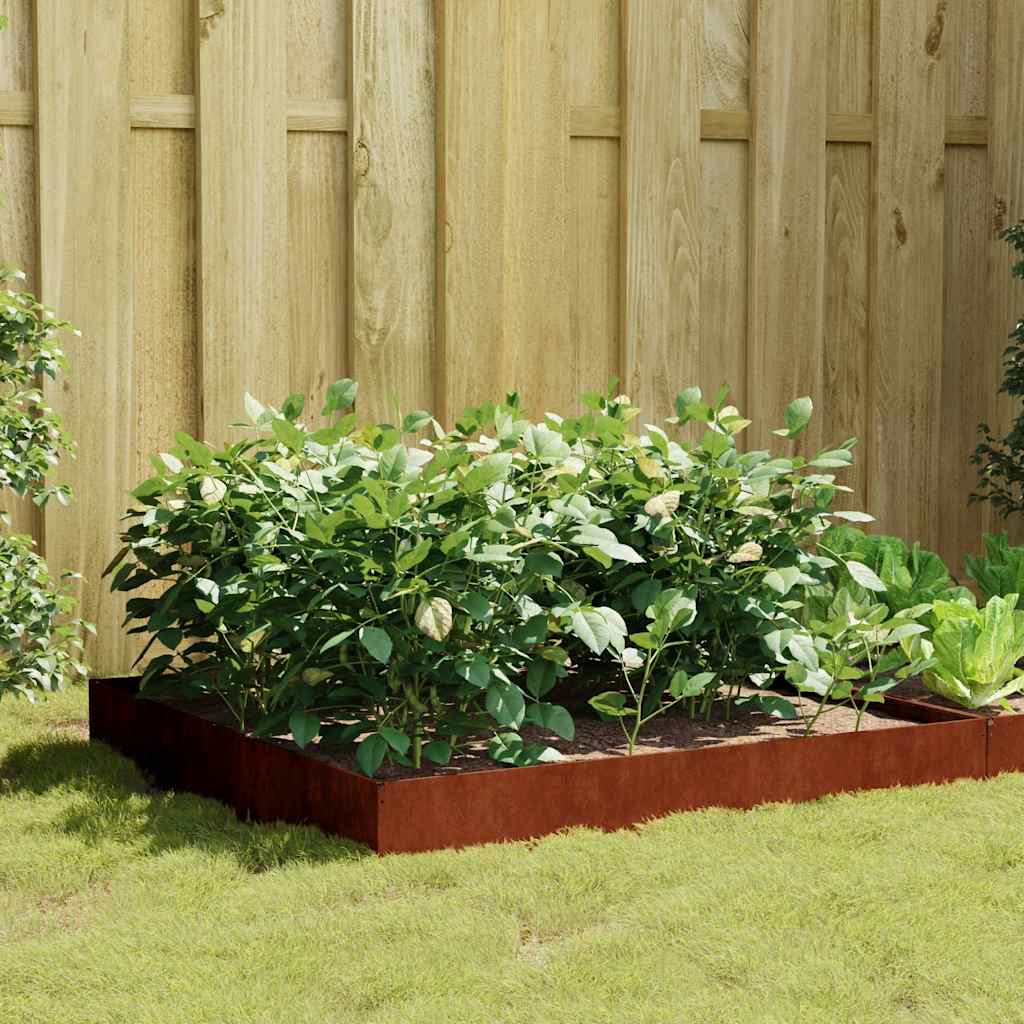 Planter Anthracite Steel Raised Garden Bed Outdoor Vegetable Flower Box Steel/Wh