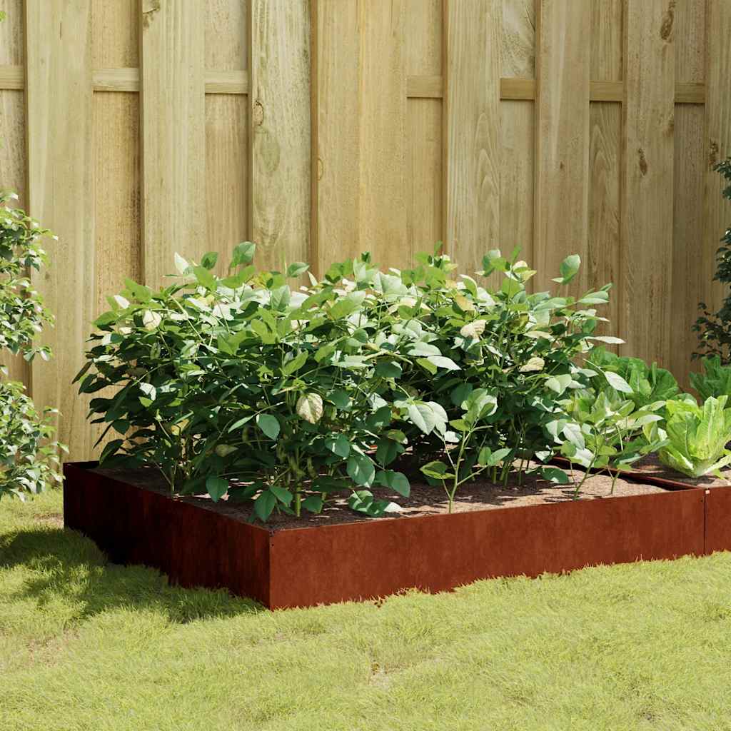 Planter Anthracite Steel Raised Garden Bed Outdoor Vegetable Flower Box Steel/Wh