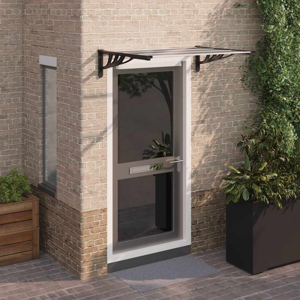Door Canopy Black And Transparent Polycarbonate