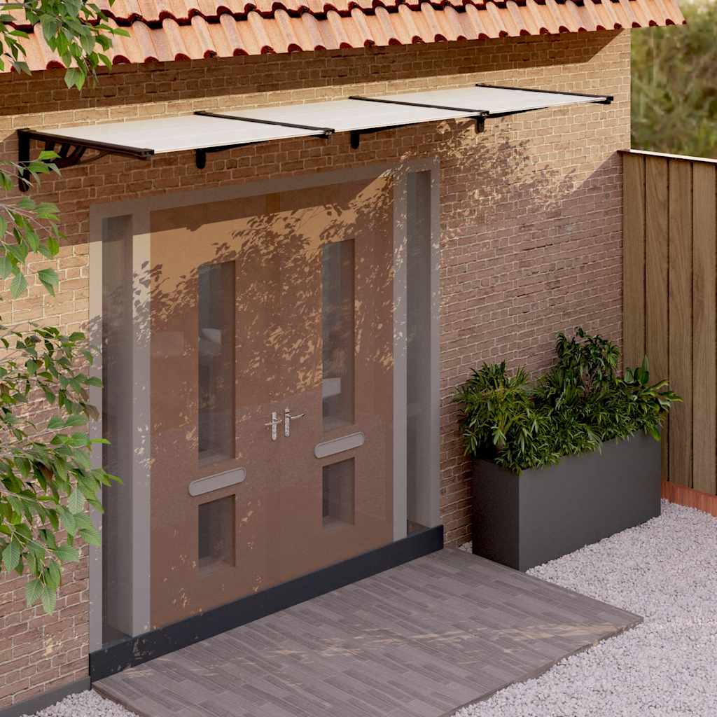 Door Canopy Black And Transparent Polycarbonate