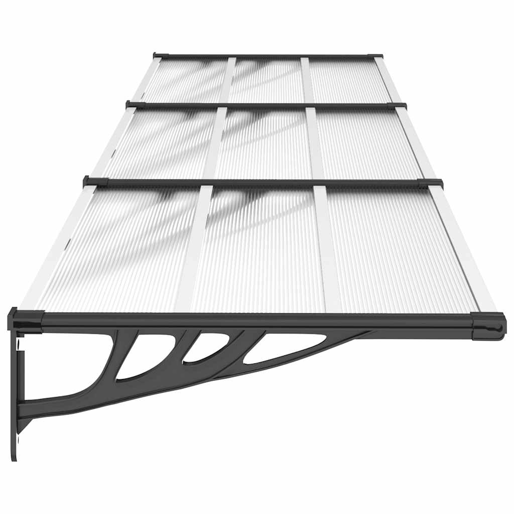 Door Canopy Black And Transparent Polycarbonate