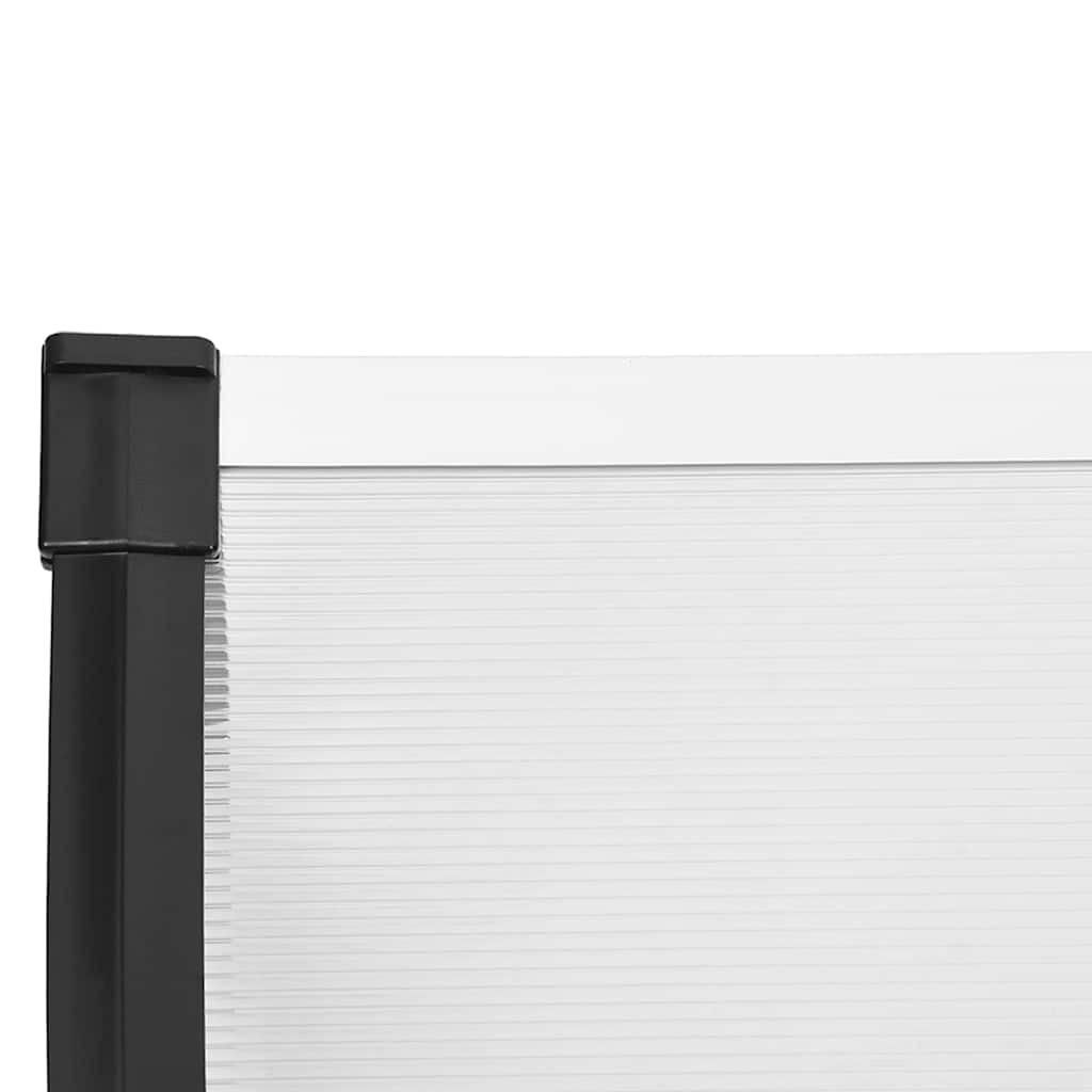 Door Canopy Black And Transparent Polycarbonate