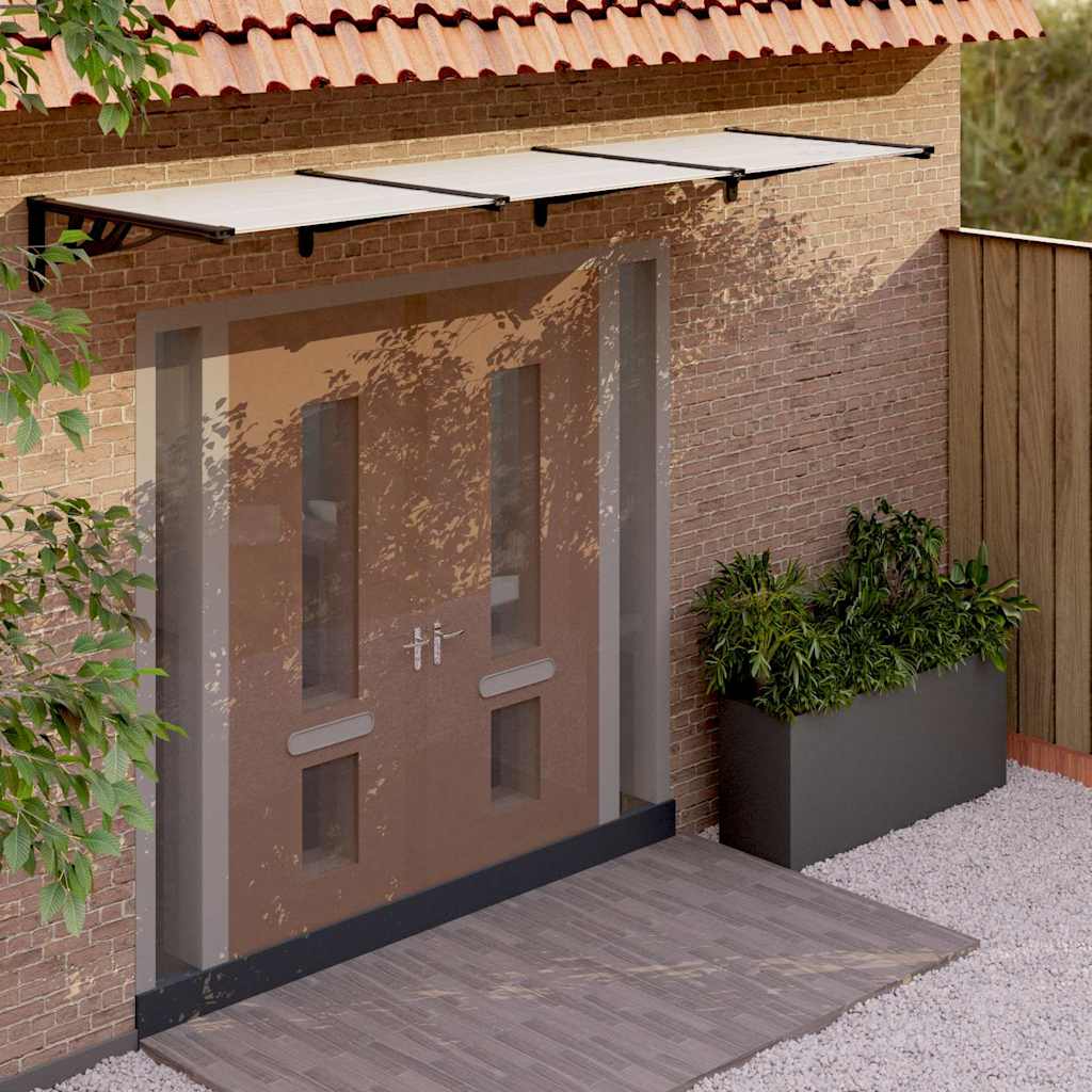 Door Canopy Black And Transparent Polycarbonate