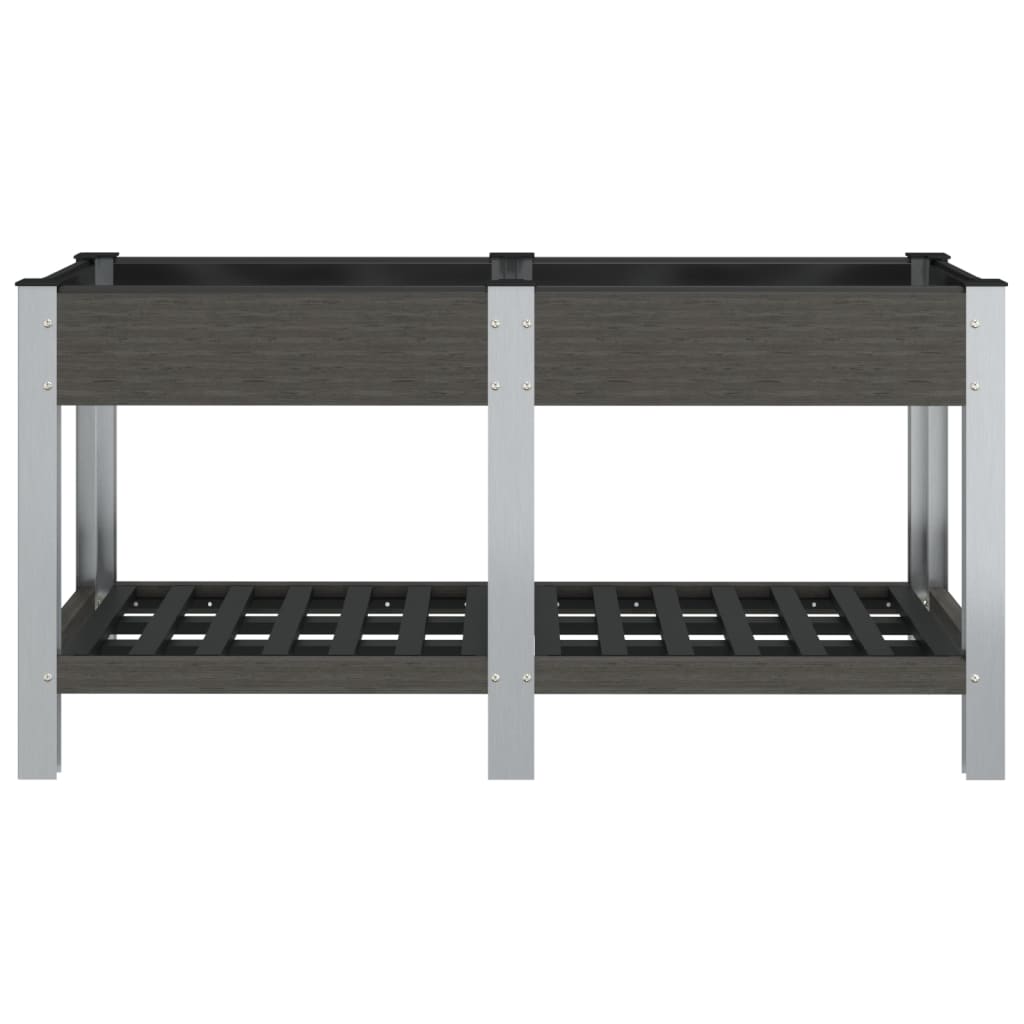 Garden Raised Bed With Shelf Grey Wpc