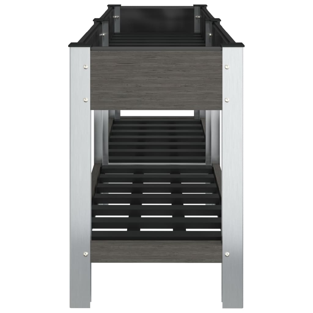Garden Raised Bed With Shelf Grey Wpc