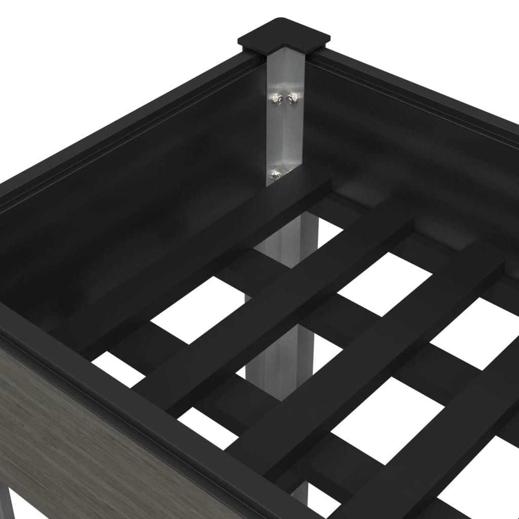 Garden Raised Bed With Shelf Grey Wpc