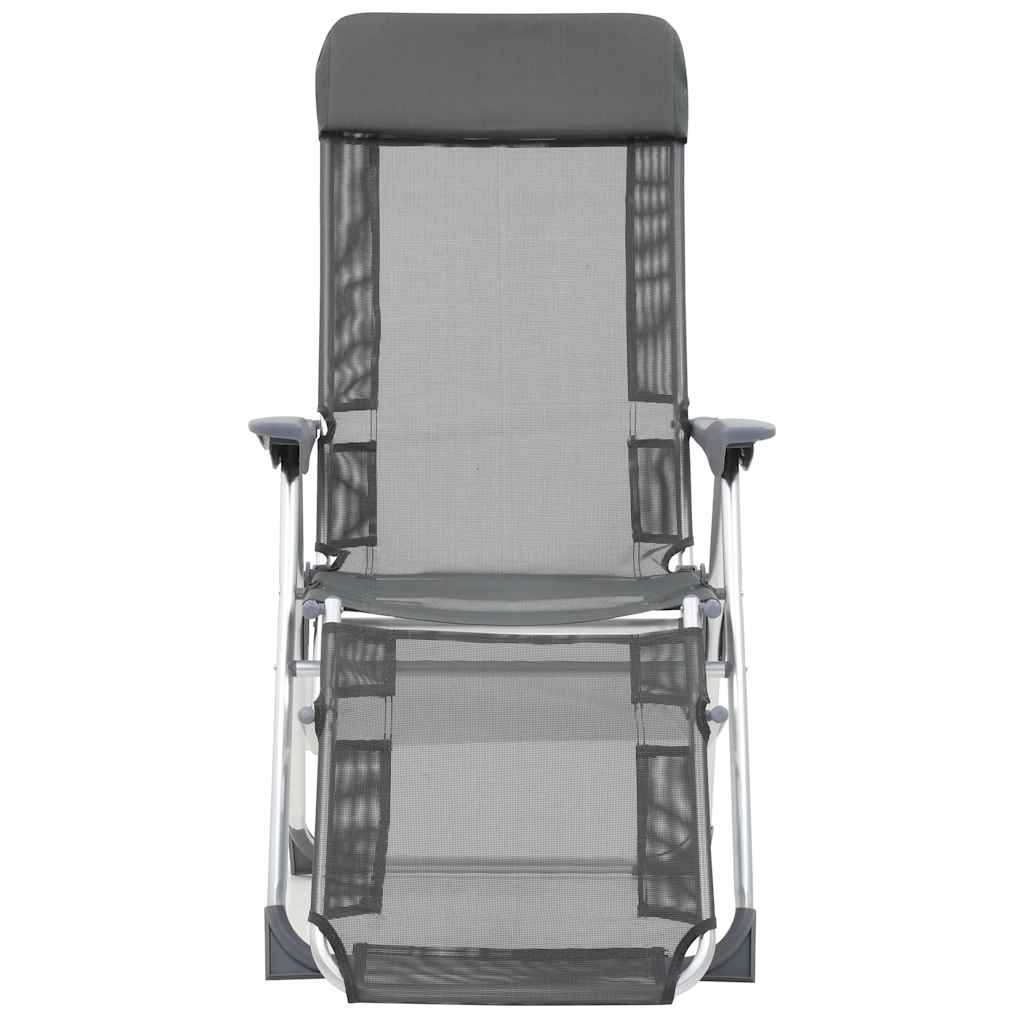 Outdoor Chair Camping Set Of 2 Textilene Aluminium Medium cream black grey 58 cm