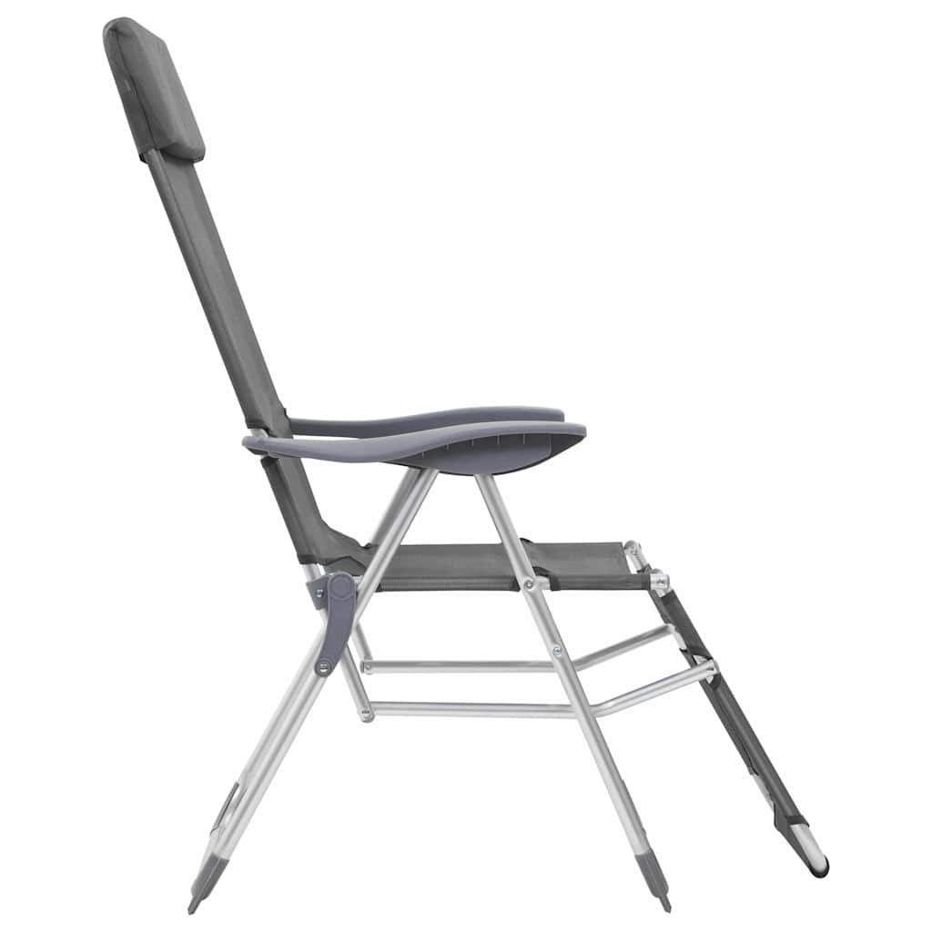 Outdoor Chair Camping Set Of 2 Textilene Aluminium Medium cream black grey 58 cm