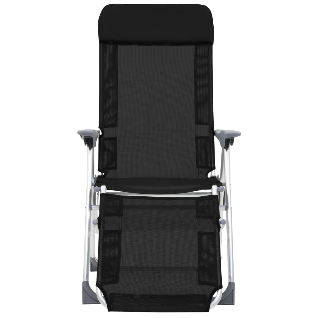 Outdoor Chair Camping Set Of 2 Textilene Aluminium Medium cream black grey 58 cm