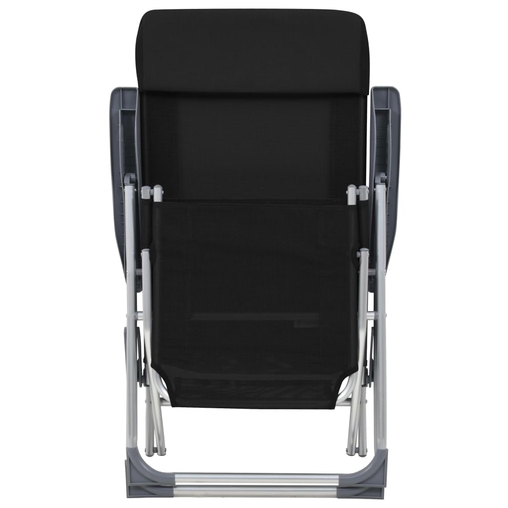 Outdoor Chair Camping Set Of 2 Textilene Aluminium Medium cream black grey 58 cm