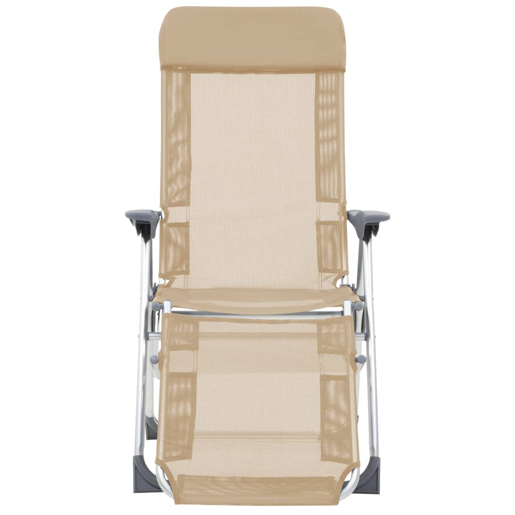 Outdoor Chair Camping Set Of 2 Textilene Aluminium Medium cream black grey 58 cm