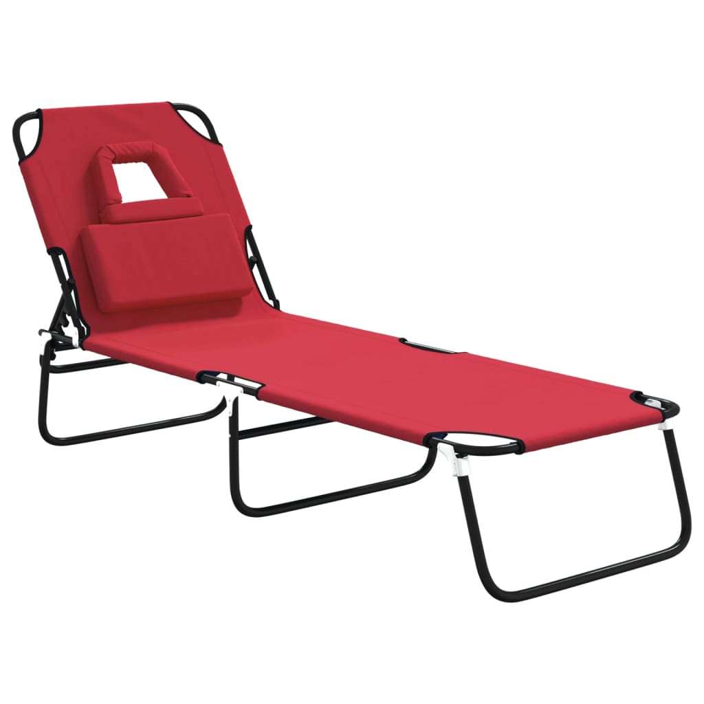 Folding Sun Lounger Oxford Fabric&Powder-Coated Steel