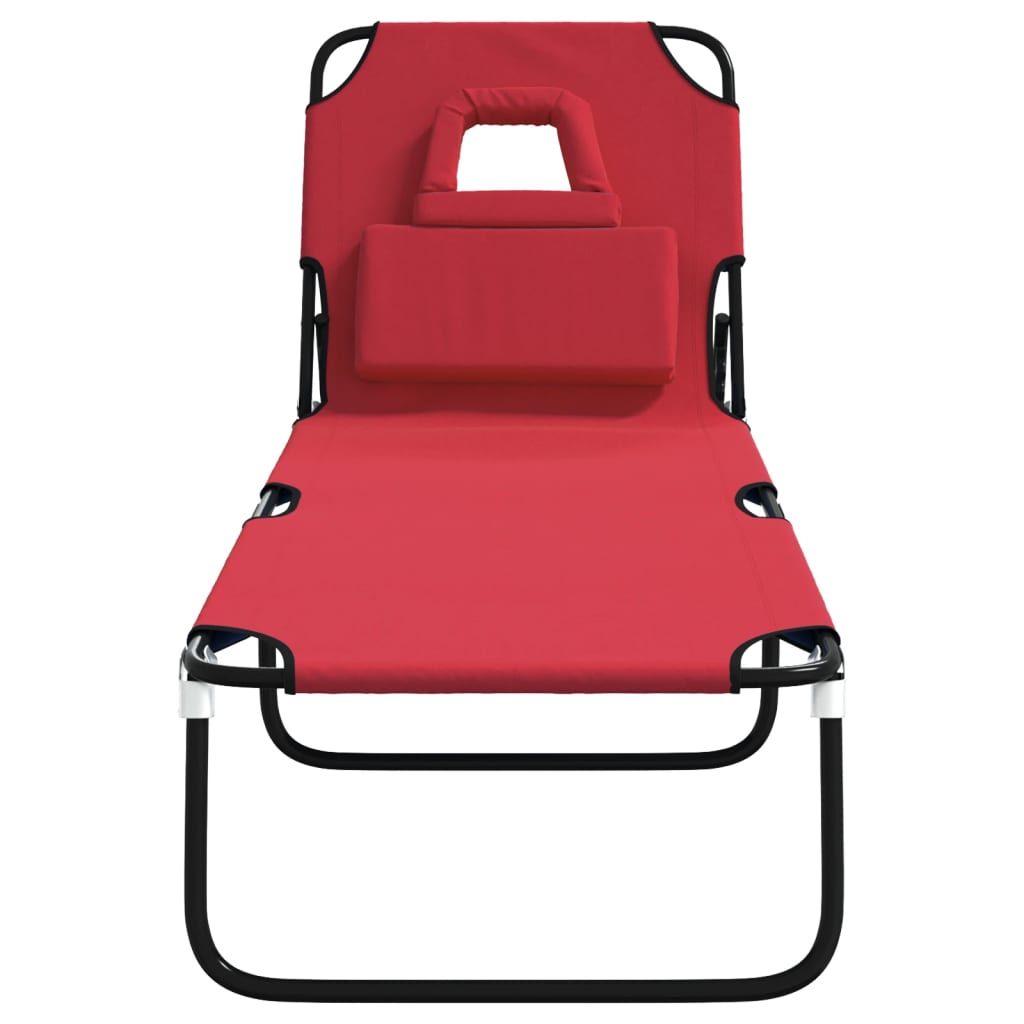 Folding Sun Lounger Oxford Fabric&Powder-Coated Steel