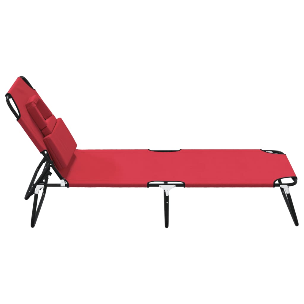 Folding Sun Lounger Oxford Fabric&Powder-Coated Steel