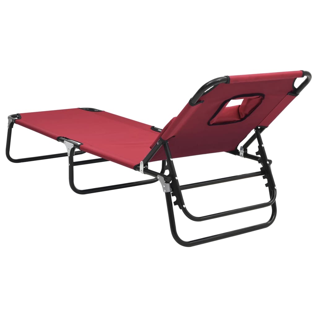 Folding Sun Lounger Oxford Fabric&Powder-Coated Steel