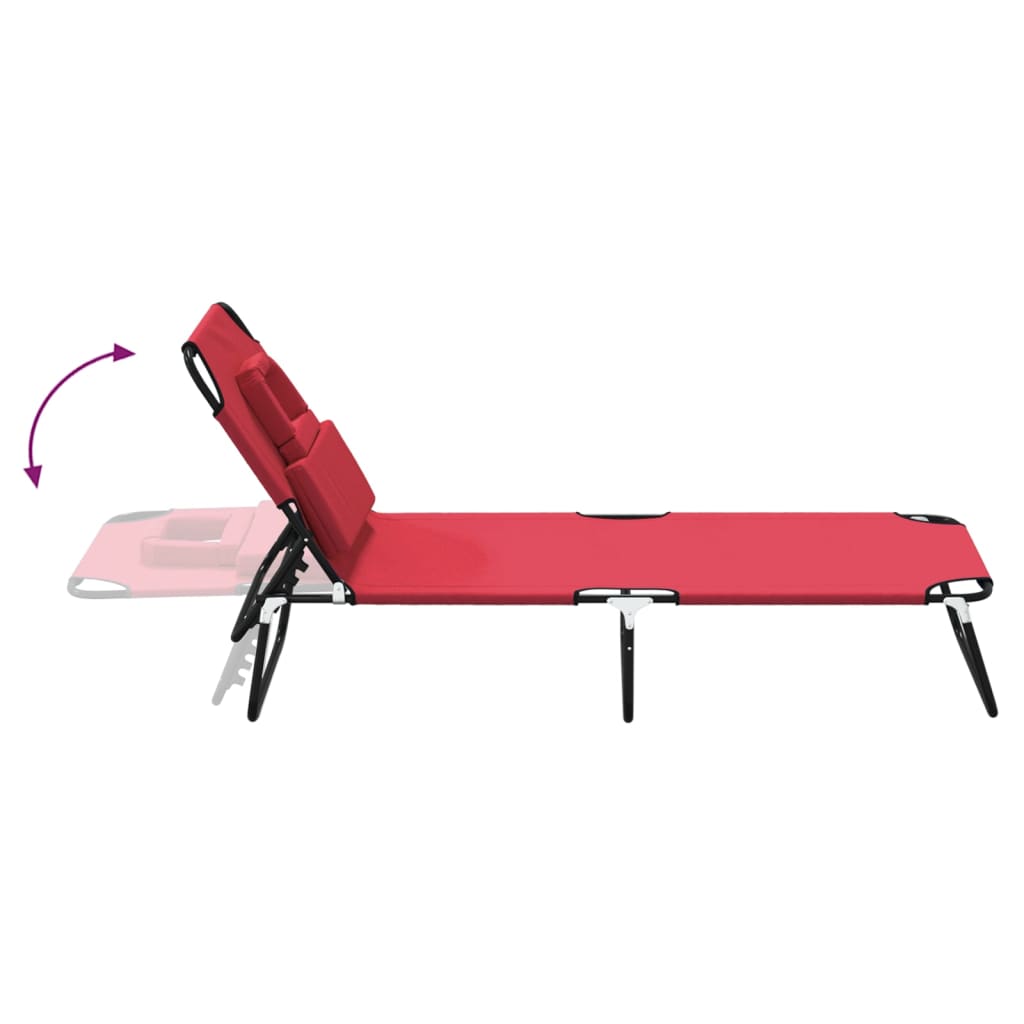 Folding Sun Lounger Oxford Fabric&Powder-Coated Steel