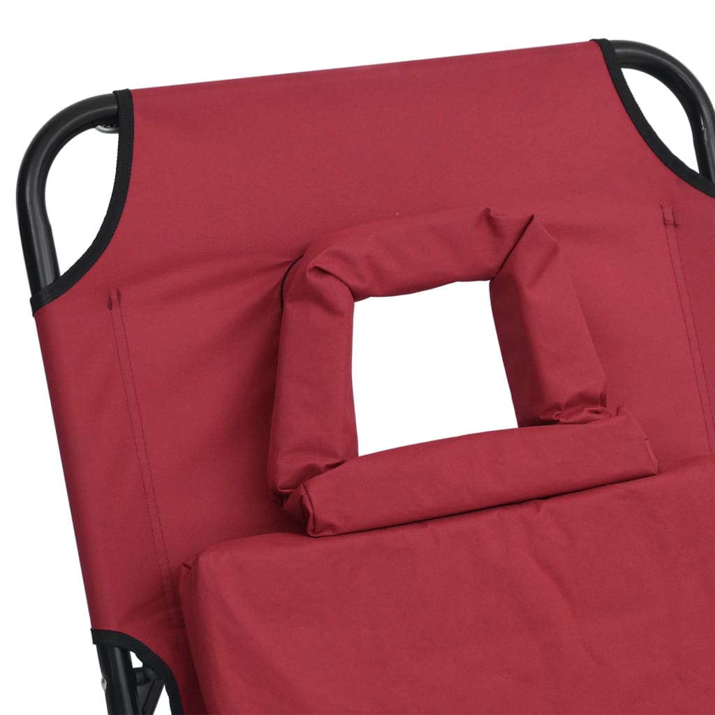Folding Sun Lounger Oxford Fabric&Powder-Coated Steel