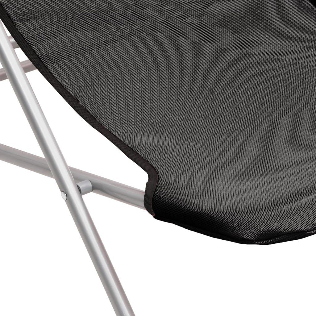 Folding Beach Chairs 2 Pcs Textilene&Powder-Coated Steel