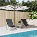 Folding Beach Chairs 2 Pcs Textilene&Powder-Coated Steel