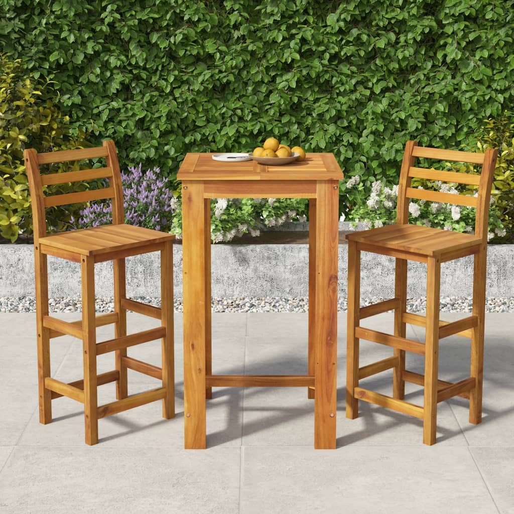 5 Piece Garden Bar Set Solid Wood Acacia
