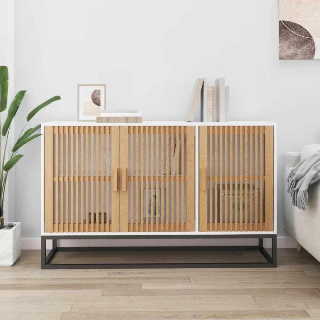 Sideboard 105X30X65 Cm Engineered Wood brown black white 105 cm