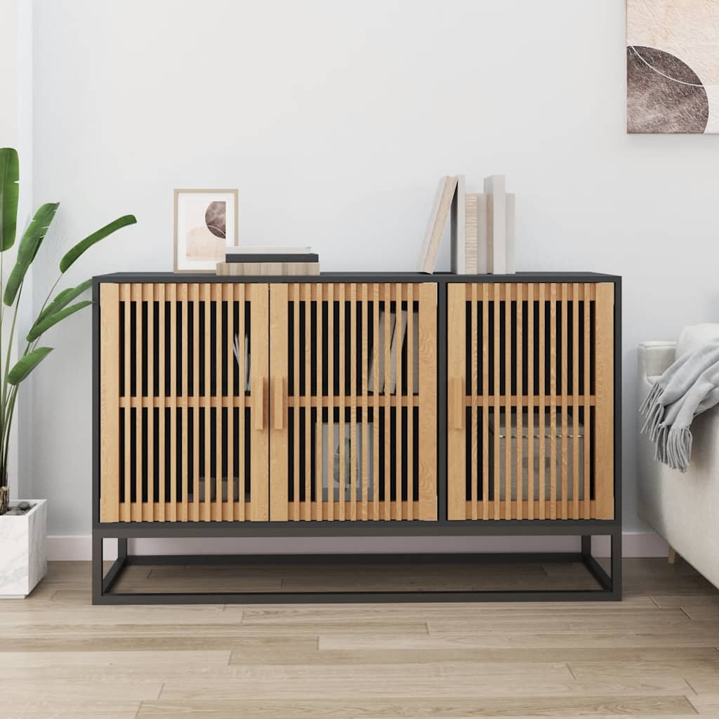 Sideboard 105X30X65 Cm Engineered Wood brown black white 105 cm