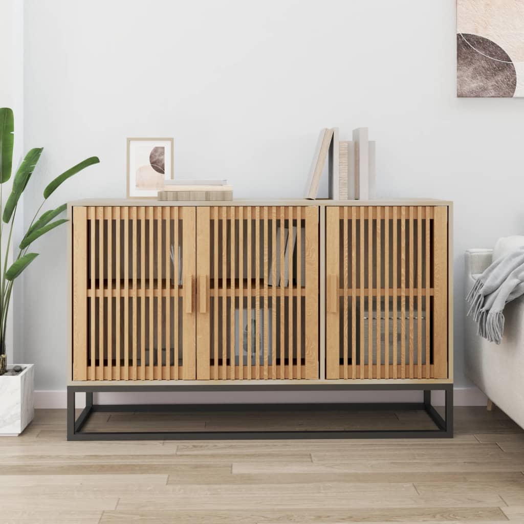 Sideboard 105X30X65 Cm Engineered Wood brown black white 105 cm