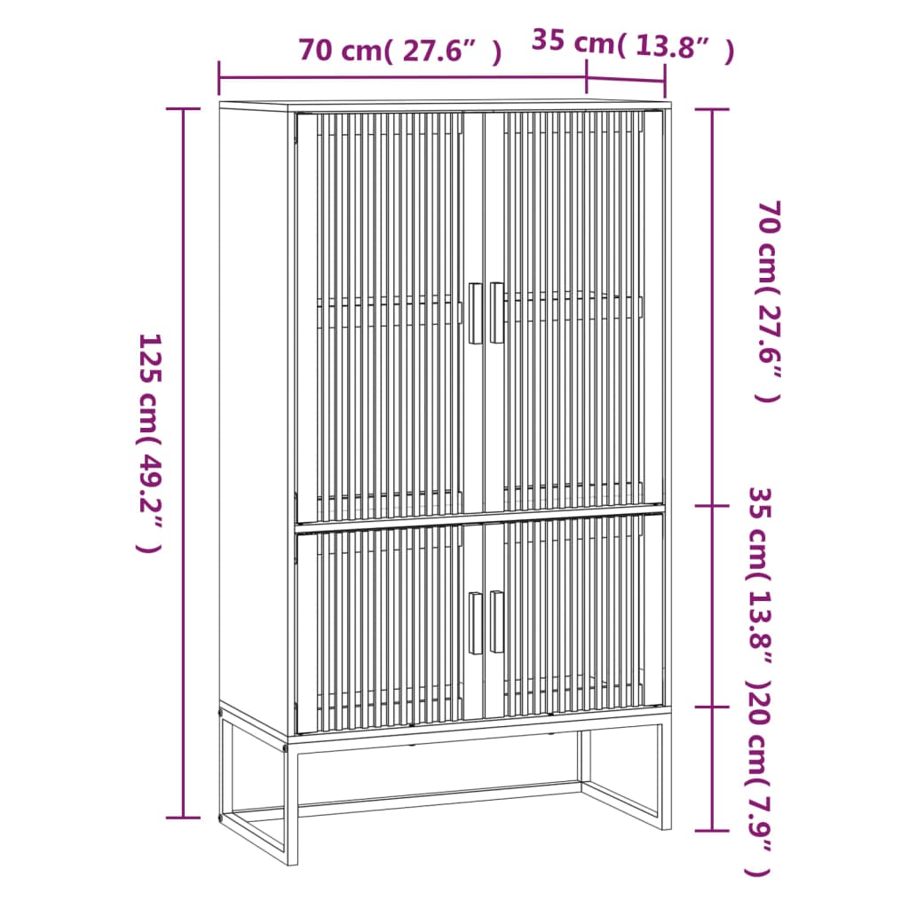 Highboard 70X35X125 Cm Engineered Wood