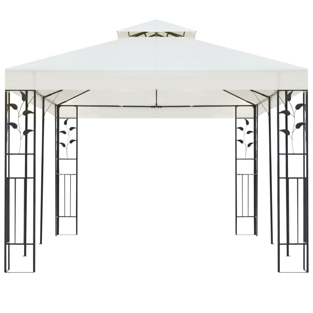 Gazebo With Double Roof White 6X3 M Steel