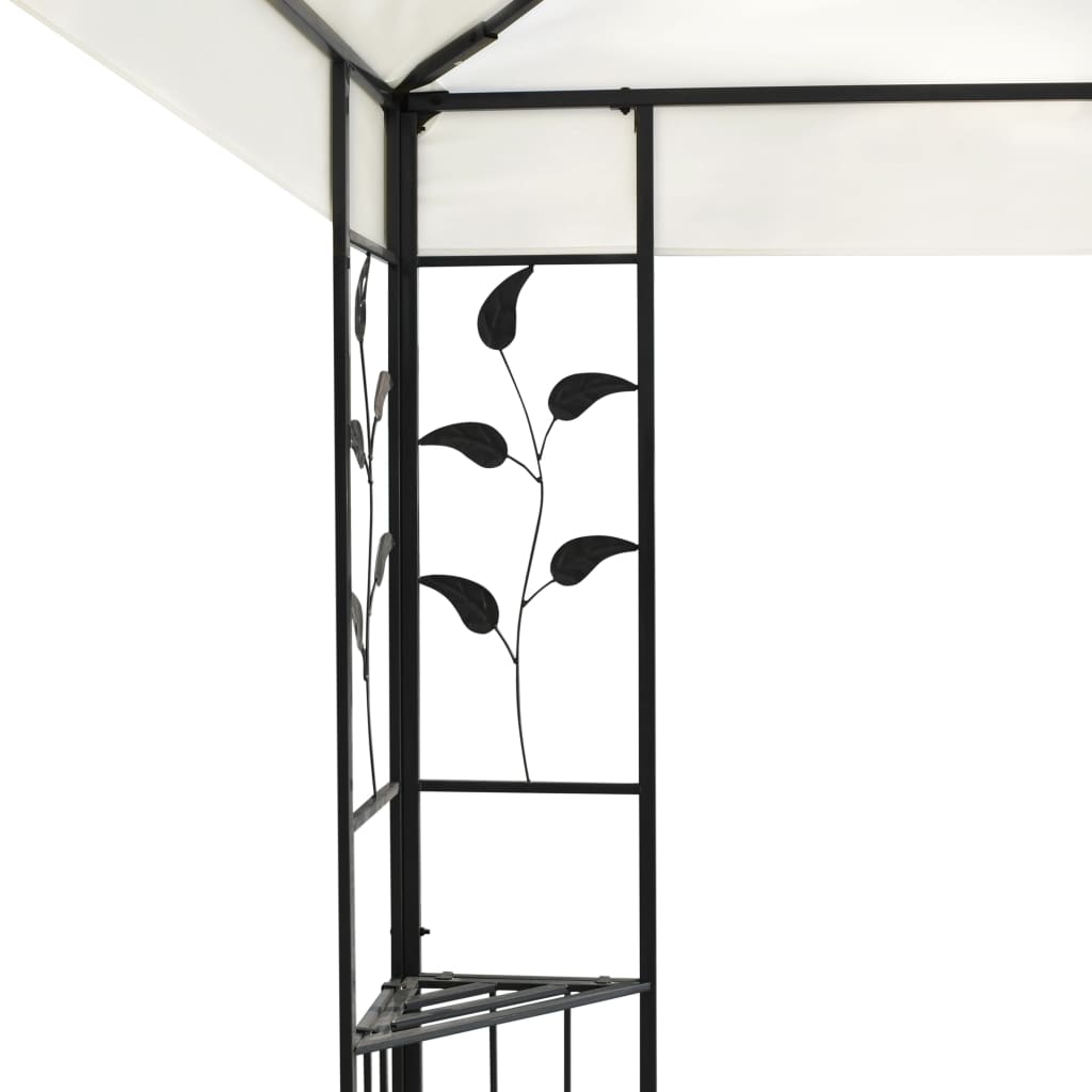 Gazebo With Double Roof White 6X3 M Steel