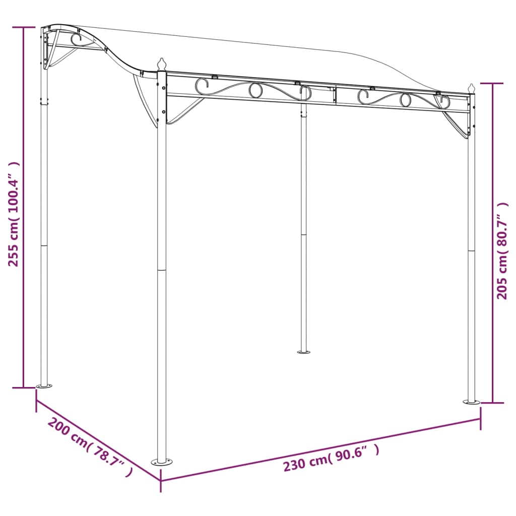 Canopy 2X2.3 M 180 G/M² Fabric And Steel
