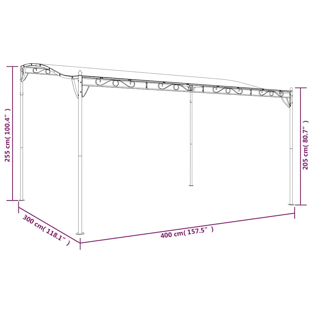 Canopy 4X3 M 180 G/M² Fabric And Steel