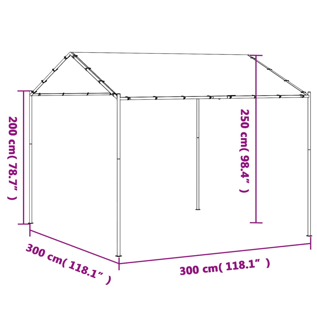Canopy Tent Beige 3X3 M Steel And Fabric