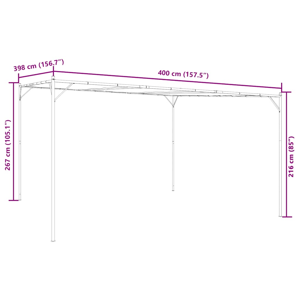 Gazebo White 4X4 M 180 G/M² Fabric And Steel