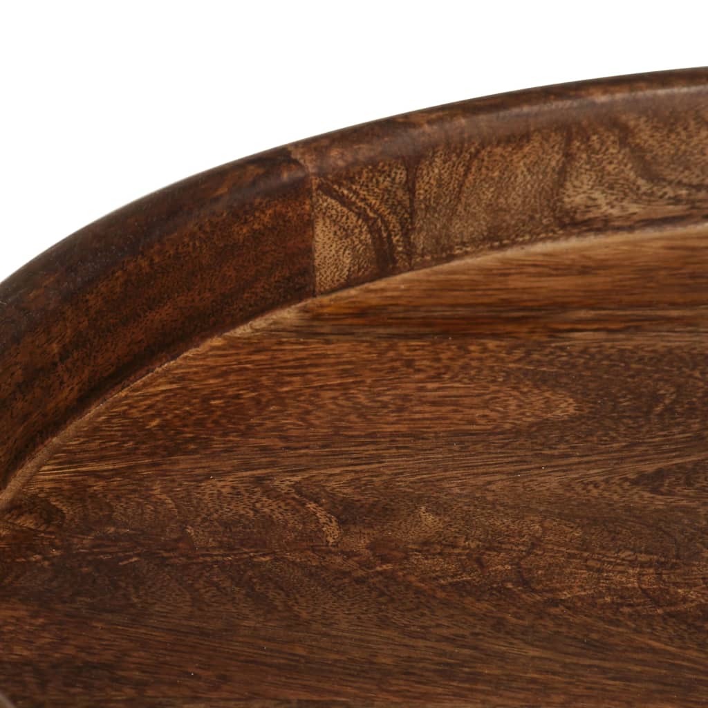 End Tables Round Coffee 3 Pcs Solid Wood Mango steel