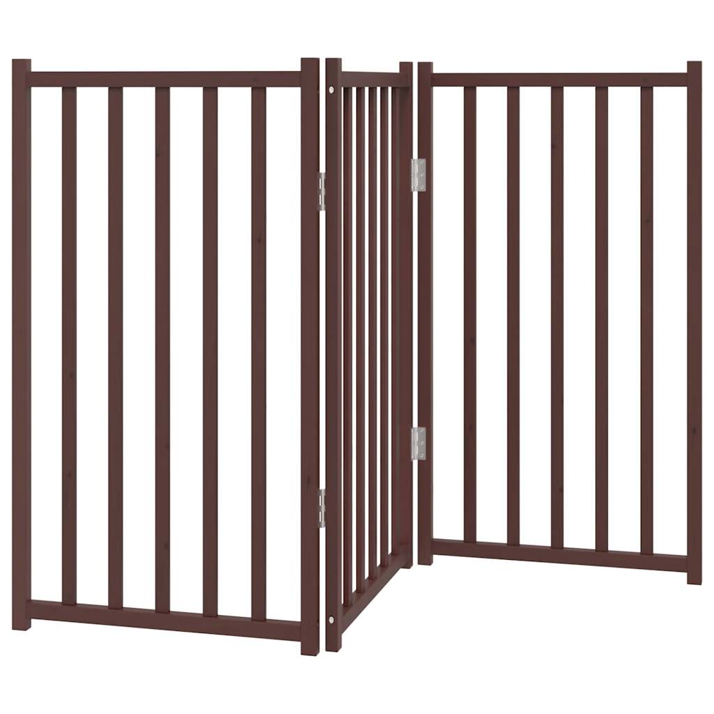 Dog Gate Foldable 3 Panels 150 Cm Solid Wood Fir