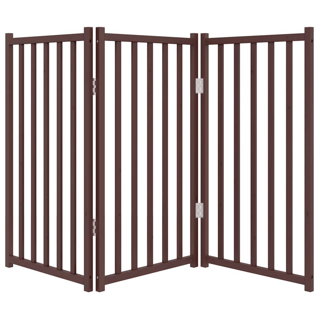 Dog Gate Foldable 3 Panels 150 Cm Solid Wood Fir