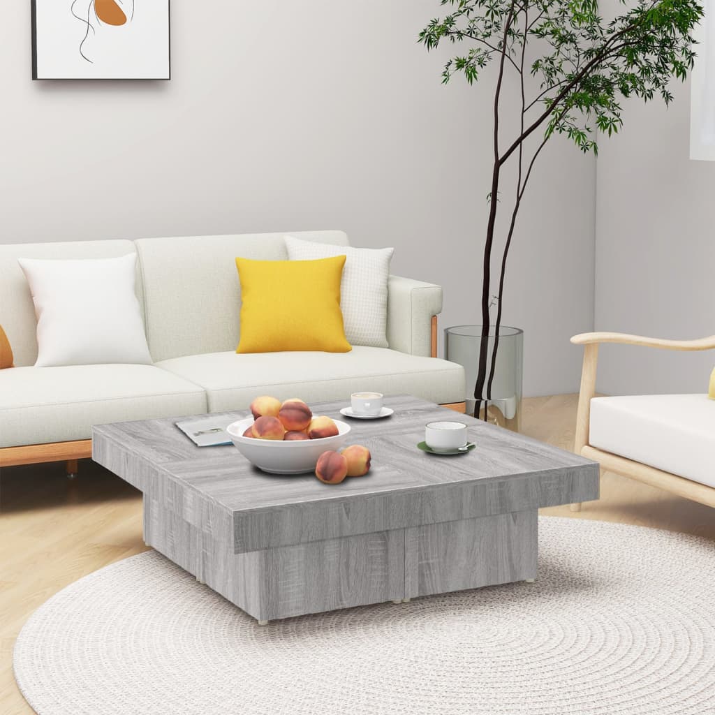 Coffee Table 90X90X28 Cm Engineered Wood