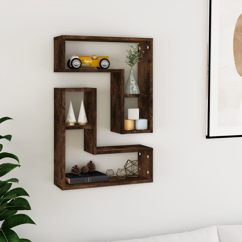 Wall Cube Shelves 2 Pcs 50X15X50 Cm Engineered Wood