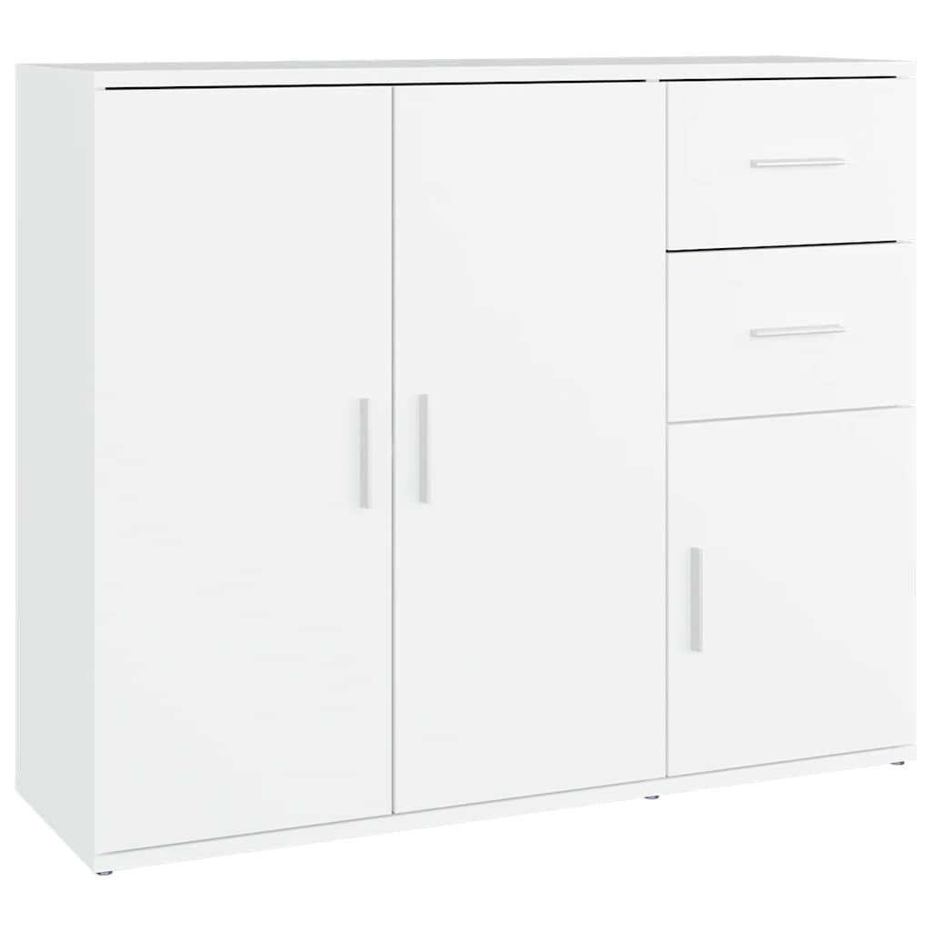 Sideboard 91X29.5X75 Cm Engineered Wood Concrete Grey Artisan Oak White Black 91