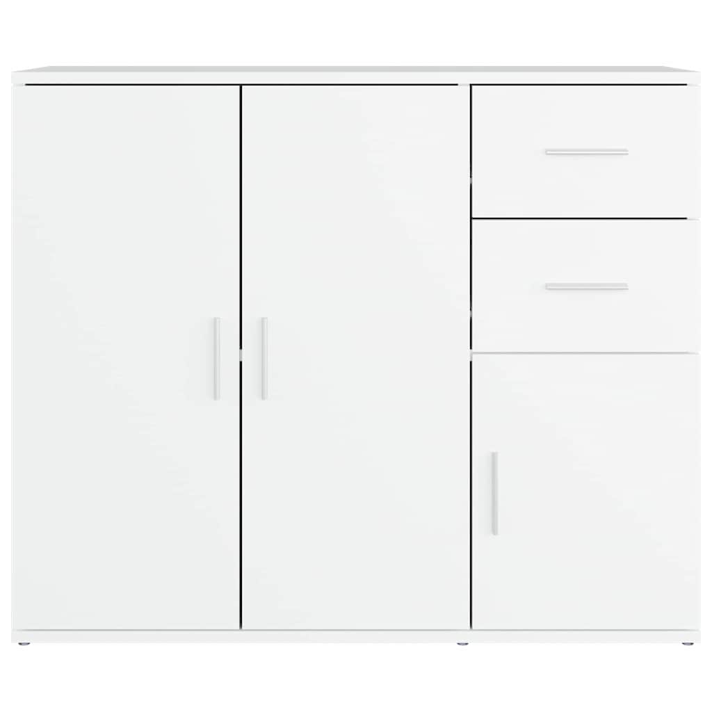 Sideboard 91X29.5X75 Cm Engineered Wood Concrete Grey Artisan Oak White Black 91
