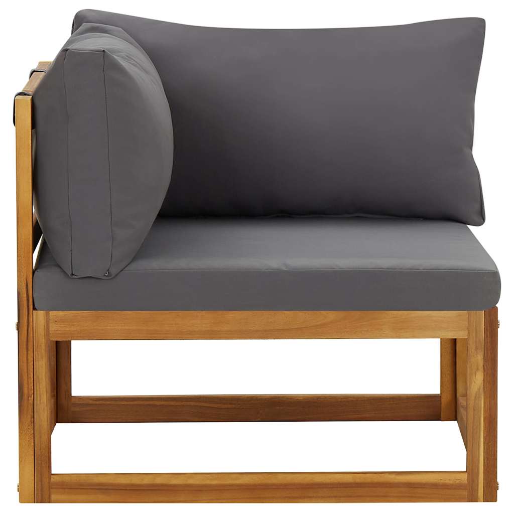 Outdoor Sofa Sectional Corner Sofas 2 Pcs Cushions Solid Wood Acacia Dark Grey 7