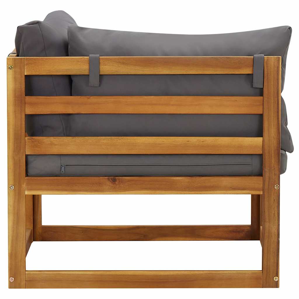 Outdoor Sofa Sectional Corner Sofas 2 Pcs Cushions Solid Wood Acacia Dark Grey 7