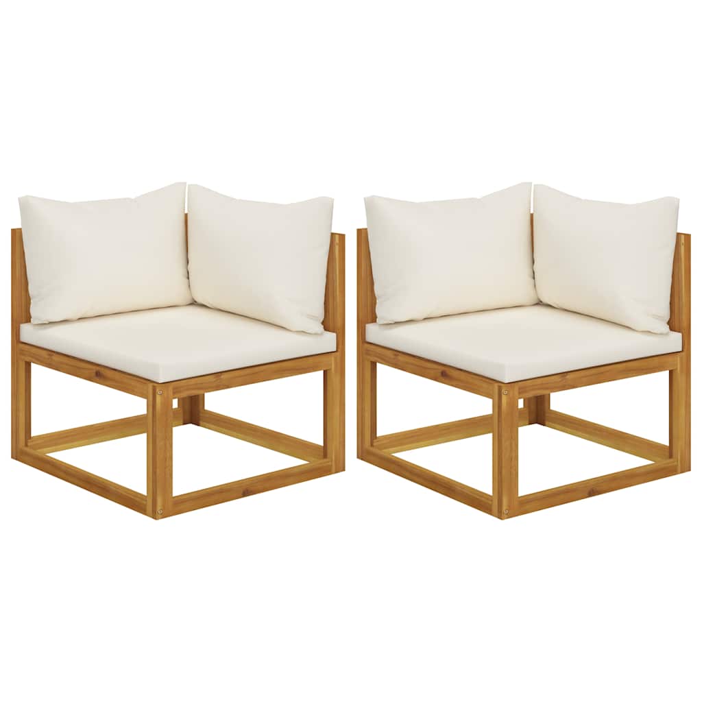 Outdoor Sofa Sectional Corner Sofas 2 Pcs Cushions Solid Wood Acacia Dark Grey 7