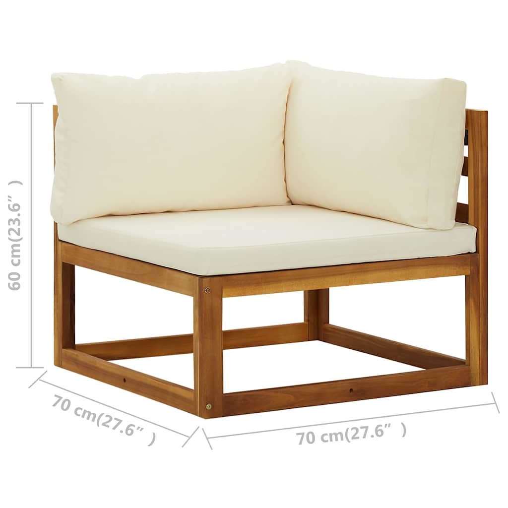 Outdoor Sofa Sectional Corner Sofas 2 Pcs Cushions Solid Wood Acacia Dark Grey 7