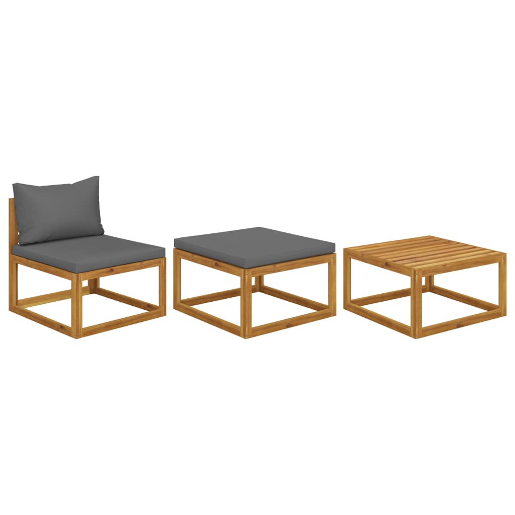 Sectional Corner Sofas 2 Pcs With Cushions Solid Wood Acacia