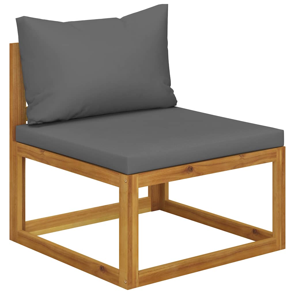 Outdoor Sofa Sectional Corner Sofas 2 Pcs Cushions Solid Wood Acacia Dark Grey 7