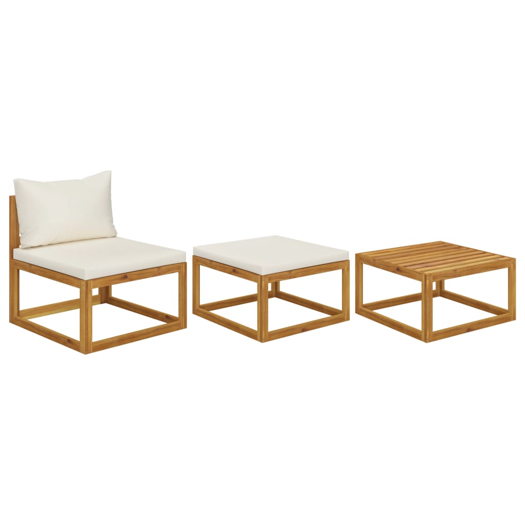 Sectional Corner Sofas 2 Pcs With Cushions Solid Wood Acacia
