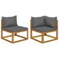 Sectional Corner Sofas 2 Pcs With Cushions Solid Wood Acacia